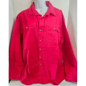 VTG 90s Carhartt Red Long Sleeve Button Down Shirt SZ XXL USA